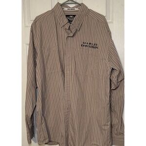 Vintage Harley Davidson Mens XL Long Aleve Embroidered Garage Mechanic Shirt